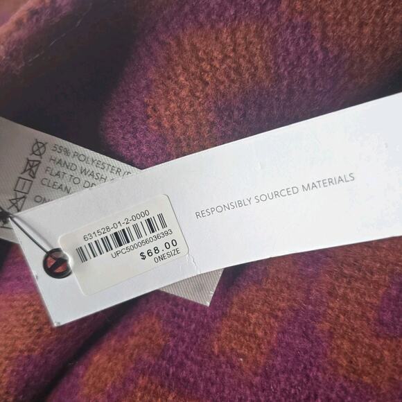 Athleta Morro Cheetah Leopard Animal Print Soft Plush Wrap Around Scarf Purple - Picture 6 of 8